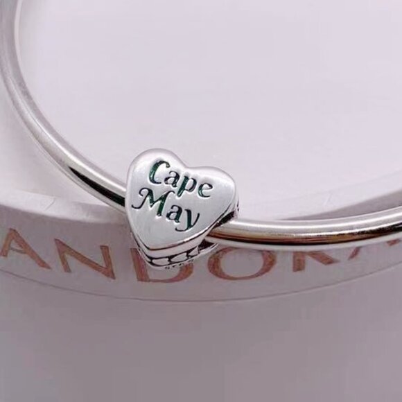 Pandora Cape May Seashell Beach Scene Charm Travel Heart Pendant - Picture 3 of 3